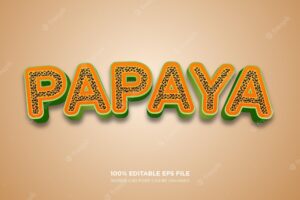 Papaya 3d editable text style effect