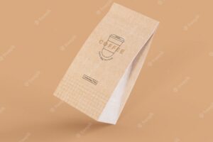 Paper coffee bag mockup