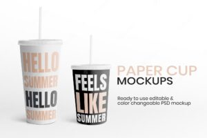 Paper cup  editable advertisement