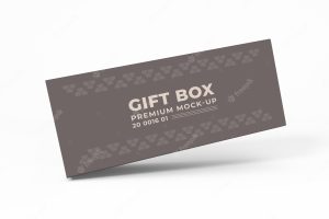 Paper gift box with cover mockup