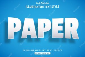 Paper realistic 3d text style effect