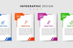 Paper style colorful steps business infographic element