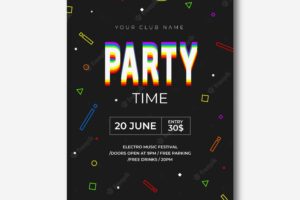 Party poster template with abstract shapes