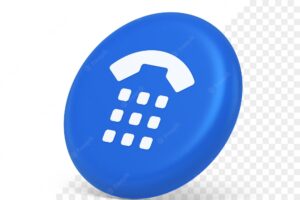 Phone call button application handset mobile contact communication 3d isometric realistic icon