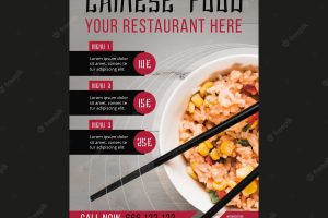 Photographic chinese food flyer template