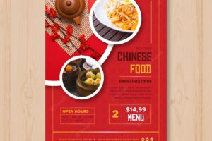 Photographic chinese food flyer