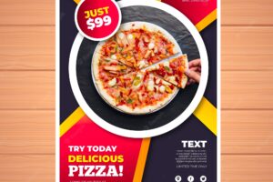 Photographic pizza brochure template