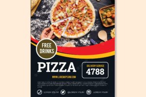 Photographic pizza flyer template