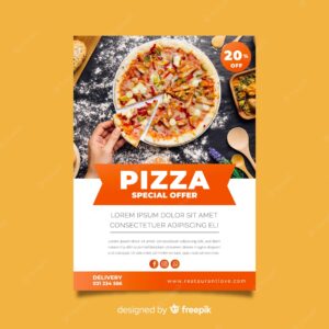 Photographic pizza poster template