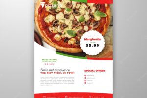 Photographic pizza restaurant flyer