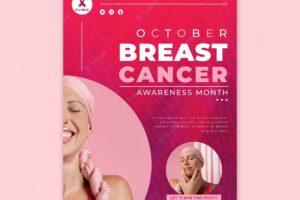 Pink breast cancer awareness print template