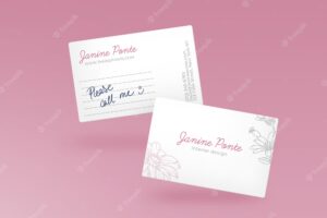 Pink bussiness card mockup