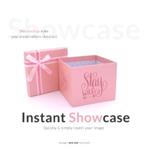 Pink gift box mock up