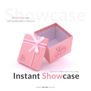 Pink gift box mock up