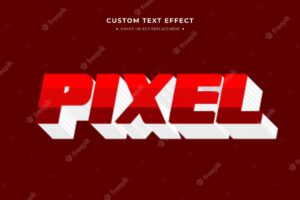 Pixel arcade 3d text style effect