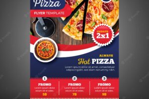 Pizza delivery flyer template with picture