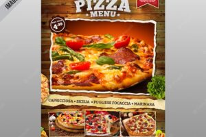 Pizza menu flyer