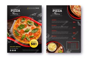 Pizza restaurant menu with photo