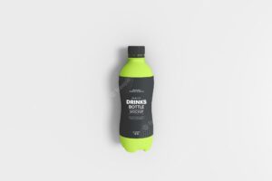 Plastic energy drink bottle packaging mockup