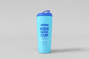 Plastic kids drink cup mockup