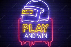 Play and win neon sign