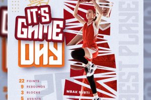 Player basketball sports event flyer template