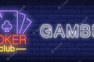 Poker club gamble neon sign