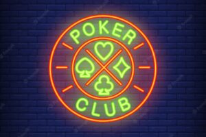 Poker club neon sign