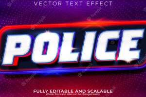 Police text effect editable officer and cop text style