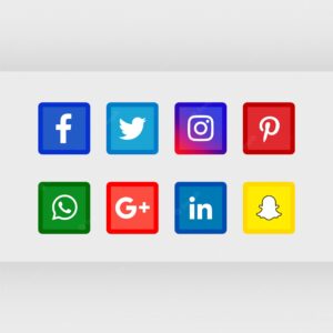 Popular social media icons set