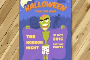 Poster halloween of nude zombie