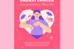 Poster template for breast cancer awareness month