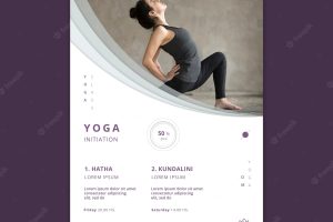 Poster template with yoga design