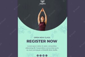 Poster template with yoga theme
