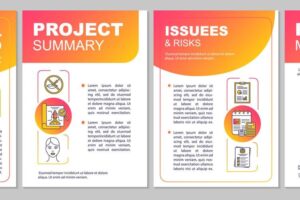 Project report brochure template layout manicure salon flyer booklet leaflet print design with linear illustrations nail service vector page layouts for magazines advertising posters