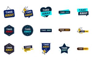Promote your take away food with the take away vector bundle 25 eye catching designs included