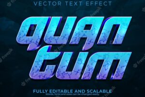 Quantum text effect editable future and fiction font style