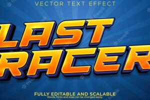 Racer text effect editable fast and speed text style