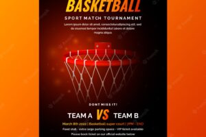 Realistic basketball poster