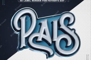 Realistic blue father's day 3d logo for compositions
