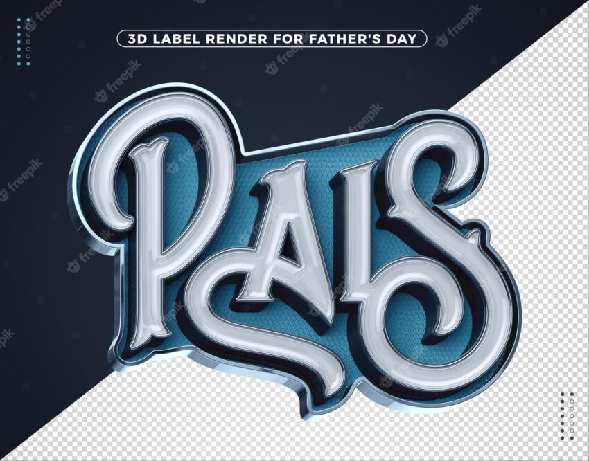 Realistic blue father's day 3d logo for compositions