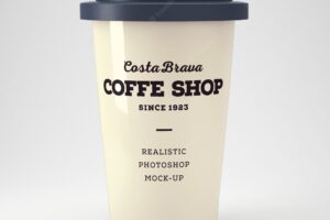 Realistic coffee cup mockup