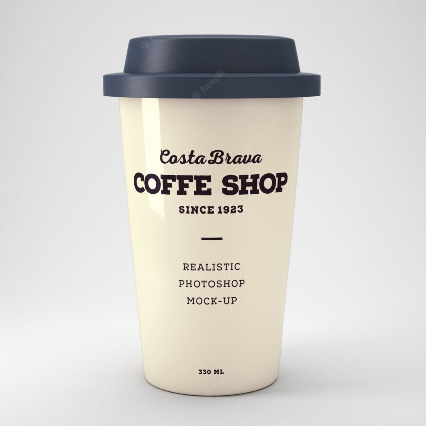 Realistic coffee cup mockup