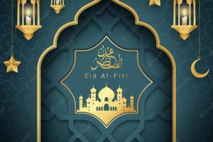Realistic eid al-fitr illustration