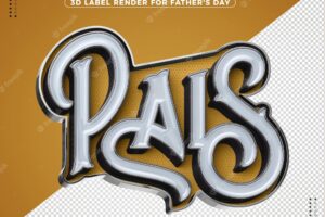 Realistic gold father's day 3d logo for compositions