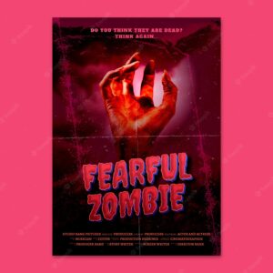 Realistic horror movie poster template