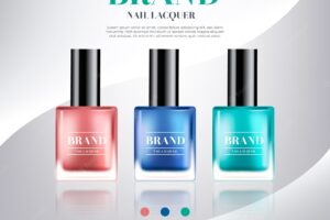 Realistic nail polish ad template