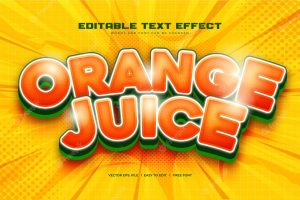 Realistic orange juice text effect