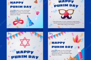 Realistic purim instagram posts collection