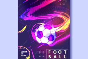 Realistic soccer ball poster template